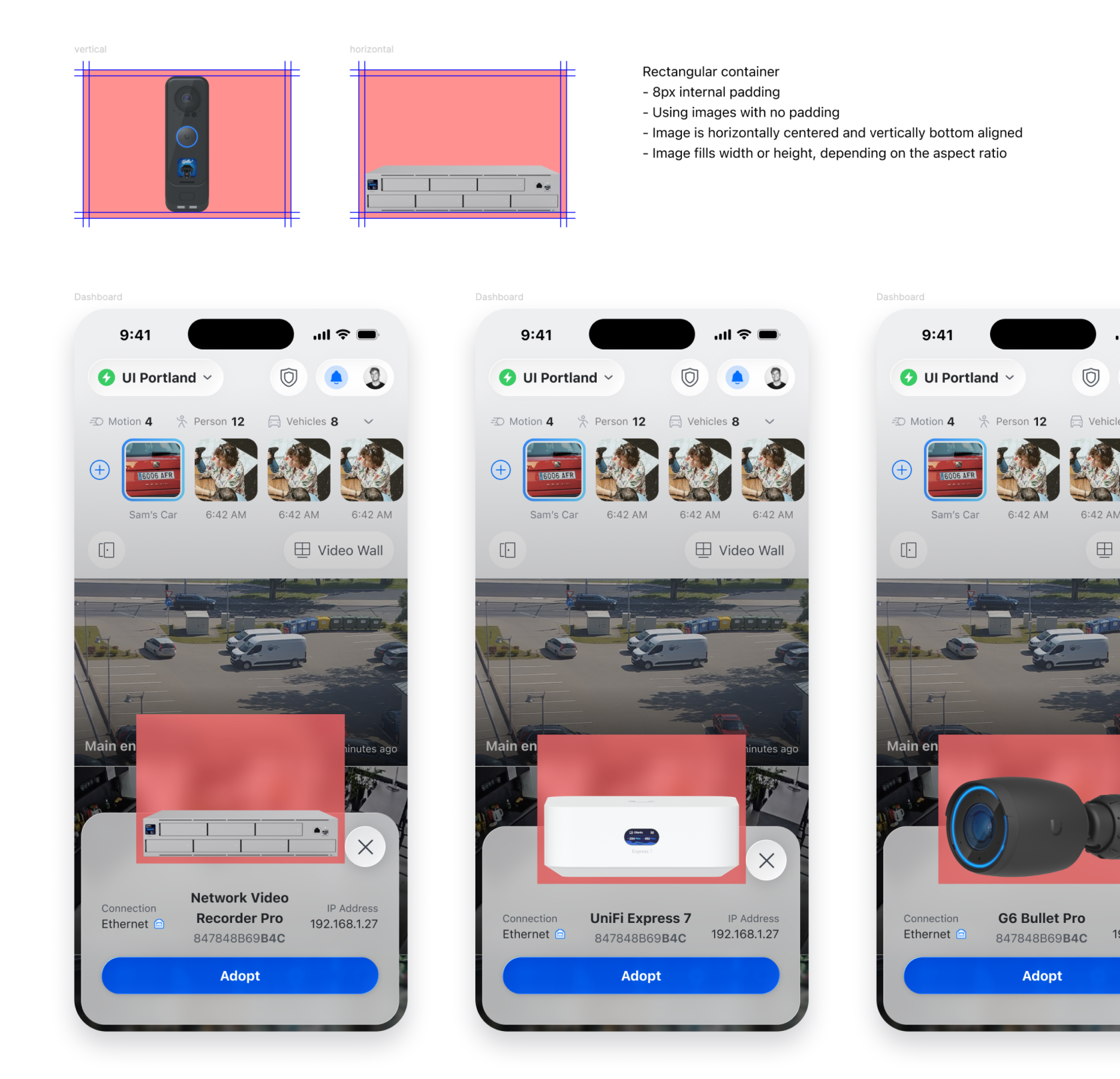 Device render layout logic
