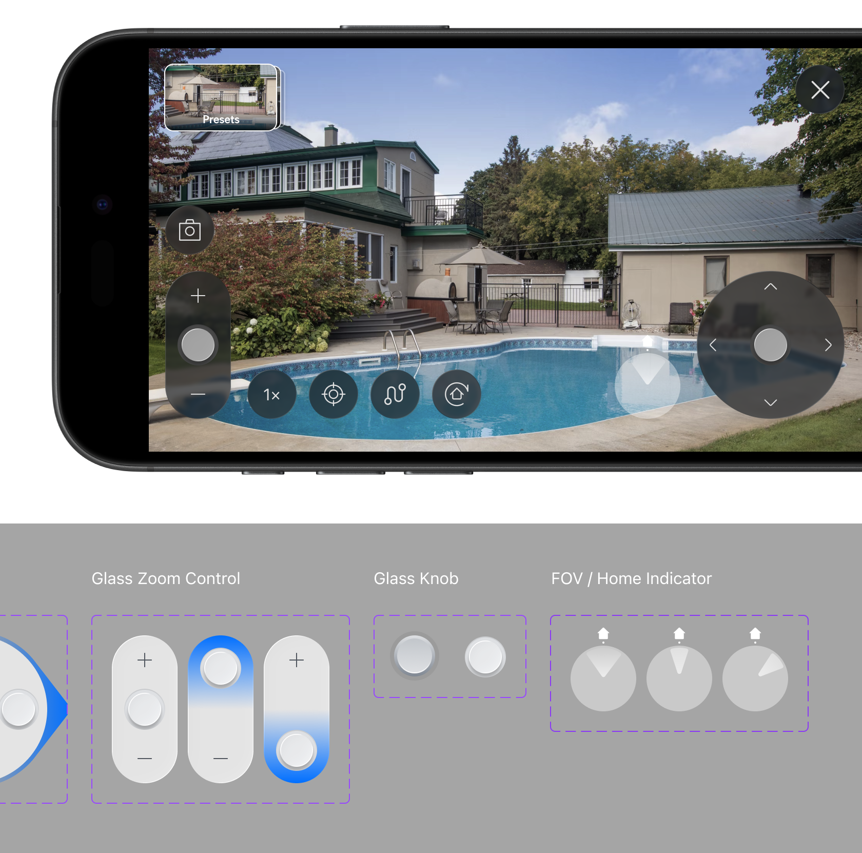 PTZ camera control in landscape mode